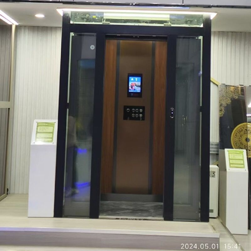 Elevatore di trazione senza ingranaggi elegante per la casa 500-1000 kg di capacità porta scorrevole automatica