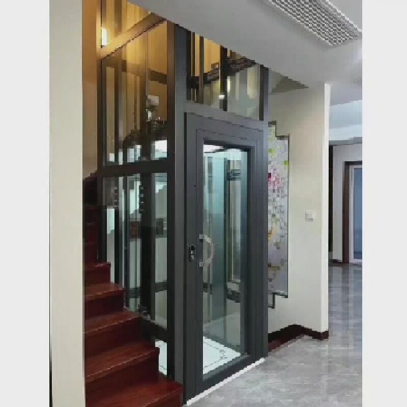 Industrial Feeling Traction Home Elevator senza sala macchine Cabina personalizzata da 400 kg